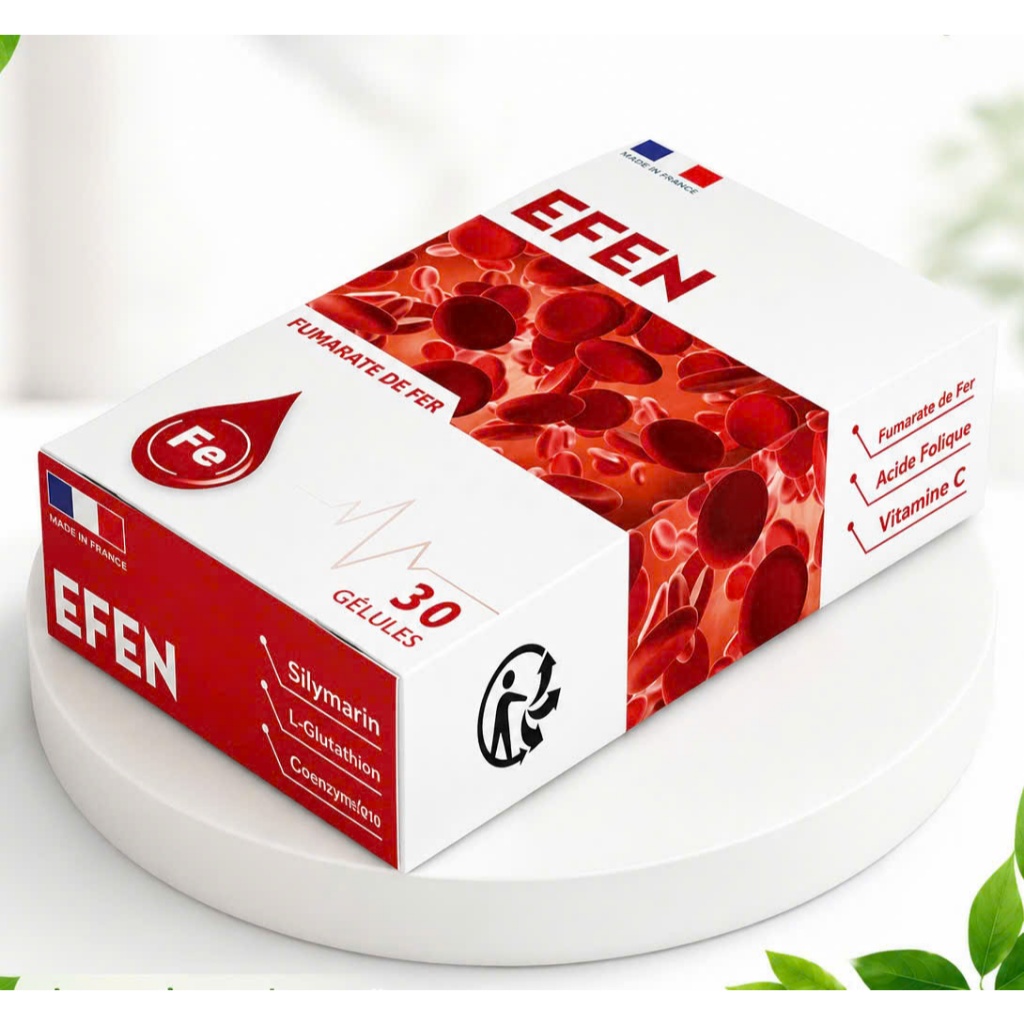EFEN Nhập Khẩu Pháp - Hỗ Trợ Bổ Máu, Bổ Sung Sắt, Acid Folic & Vitamin B12 30 Viên