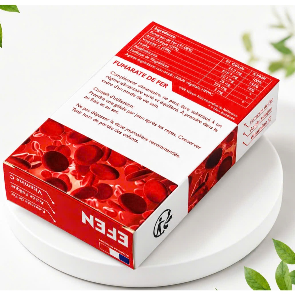 EFEN Nhập Khẩu Pháp - Hỗ Trợ Bổ Máu, Bổ Sung Sắt, Acid Folic & Vitamin B12 30 Viên