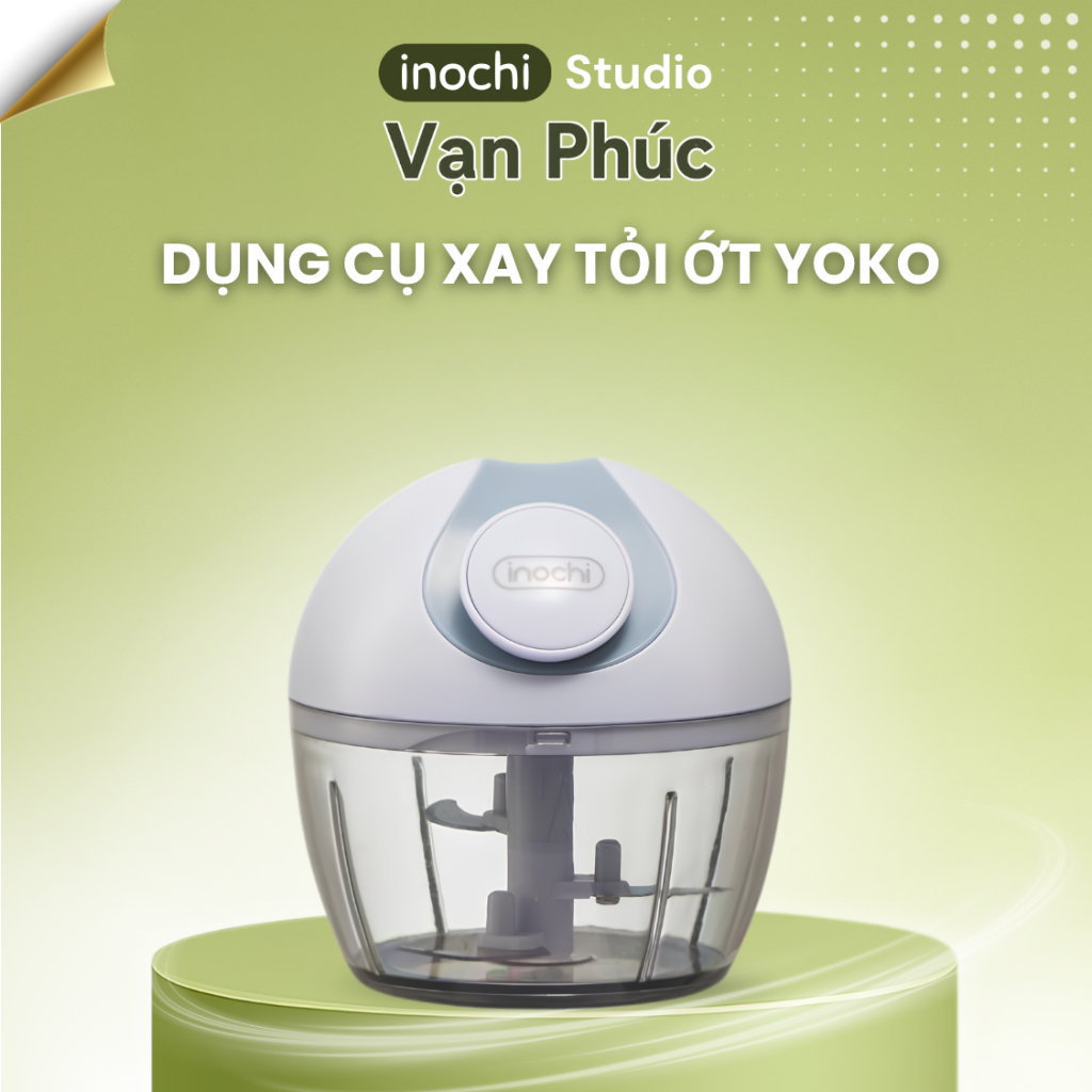 Máy xay tỏi ớt cầm tay Inochi Yoko, dụng cụ băm rau củ quả mini tiện lợi (Nhiều dung tích)