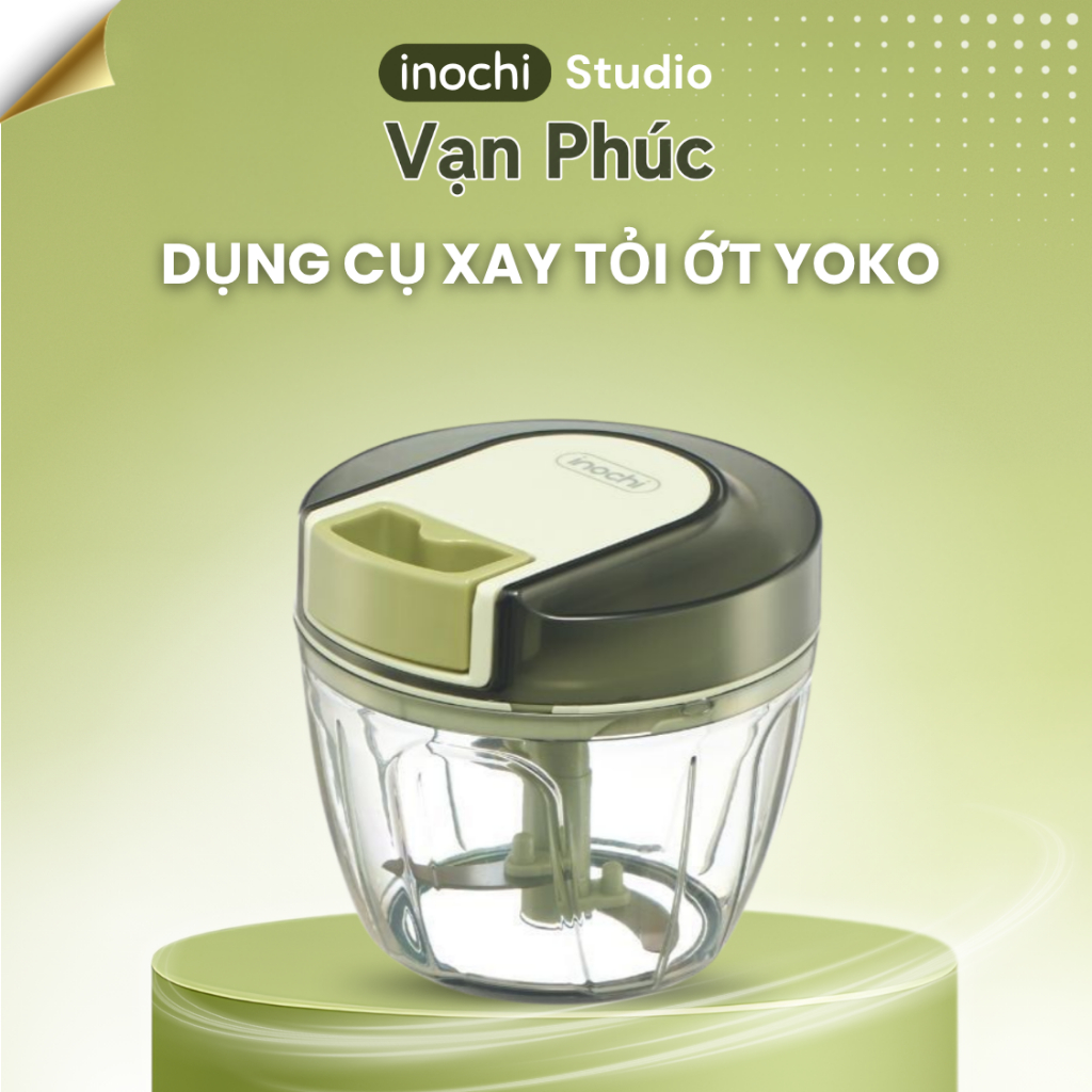 Máy xay tỏi ớt cầm tay Inochi Yoko, dụng cụ băm rau củ quả mini tiện lợi (Nhiều dung tích)