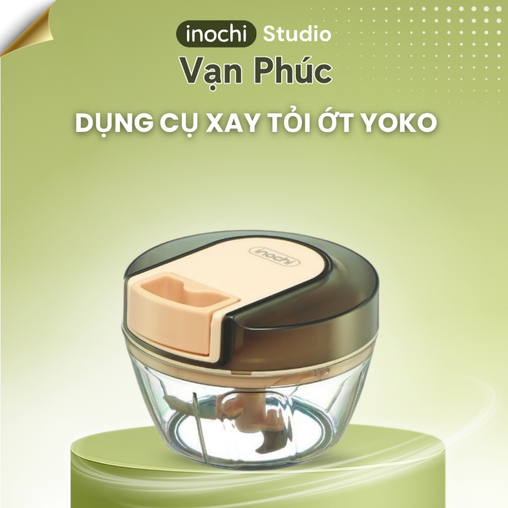 Máy xay tỏi ớt cầm tay Inochi Yoko, dụng cụ băm rau củ quả mini tiện lợi (Nhiều dung tích)