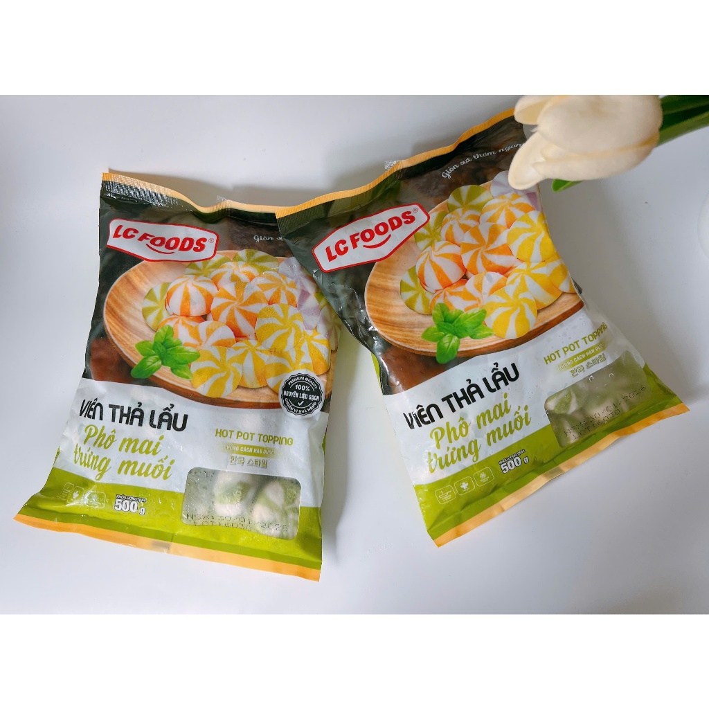 Gói 500g Viên Bánh bao nhân Trứng muối Phô mai Lacusina (màu xanh)