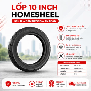 Lốp Xe Điện 10 x 2.125 HOMESHEEL – Bền Bỉ, Bám Đường Tốt, Chống Rò Rỉ Hiệu Quả