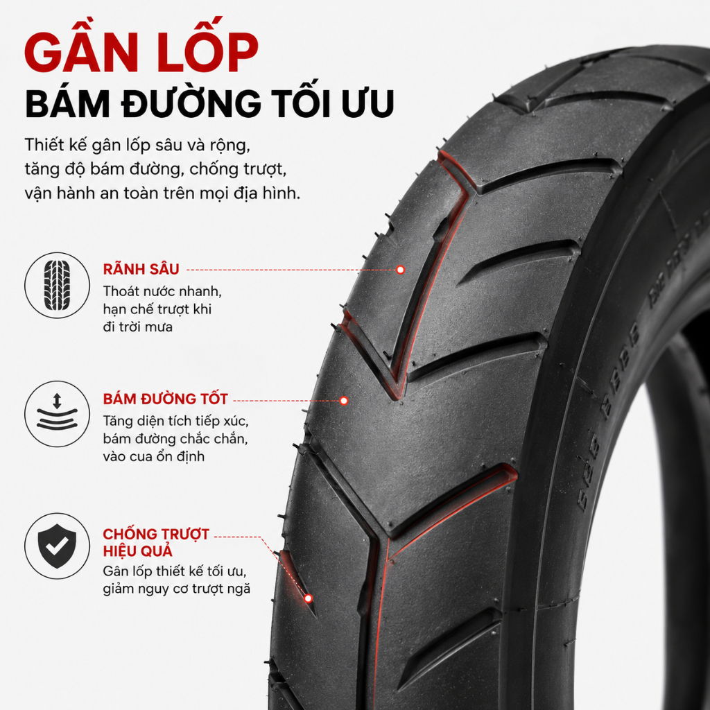 Lốp Xe Điện 10 x 2.125 HOMESHEEL – Bền Bỉ, Bám Đường Tốt, Chống Rò Rỉ Hiệu Quả