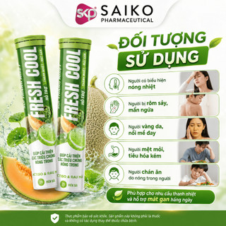 Fresh Cool Vị Dưa Lưới – Viên Sủi Thanh Mát, Hỗ Trợ Mát Gan, Giảm Cảm Giác Nóng Trong, Tuýp 20 Viên