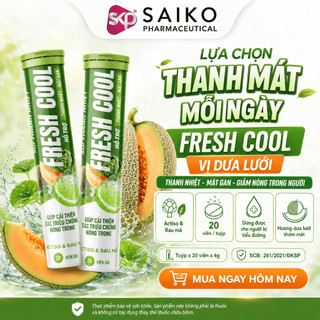 Fresh Cool Vị Dưa Lưới – Viên Sủi Thanh Mát, Hỗ Trợ Mát Gan, Giảm Cảm Giác Nóng Trong, Tuýp 20 Viên