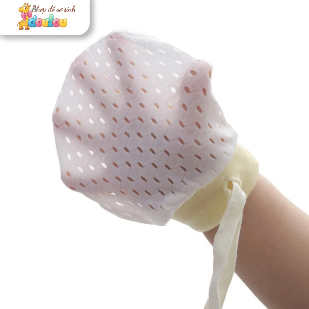 Bao Tay Sơ Sinh Lụa Lạnh Chống Trầy Xước DouDou Thoáng Khí Mùa Hè Cho Bé A49