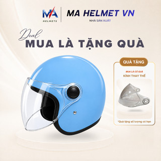 Mũ Bảo Hiểm 3/4 Có Kính Chắn Gió Mũ 818 Phiên bản MAM – Kính Dài Che Mặt Chống Bụi Đi Mưa Đi Phượt