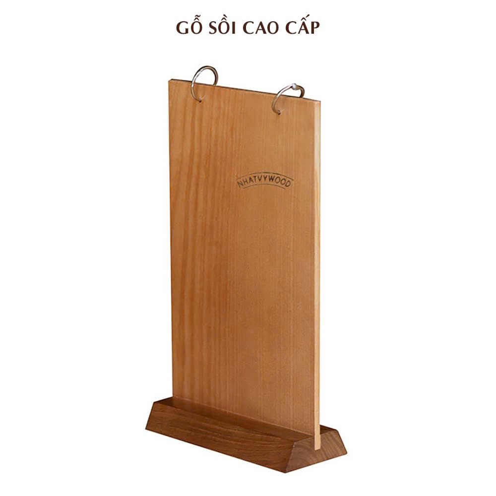 Menu Để Bàn, Standee Menu Đế Gỗ Cao Cấp A6, A5, A4 NHATVYWOOD