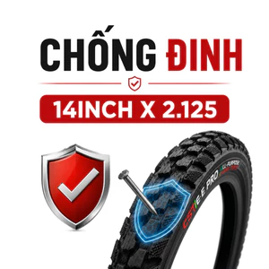Lốp Xe Điện 14 Inch x 2.125 Chống Đinh – Bám Đường Tốt, Lốp có ruột