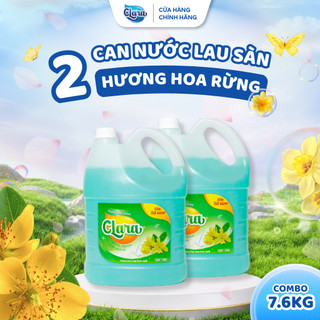 Combo 2 Can Nước Lau Sàn 𝐂𝐥𝐚𝐫𝐚 Hương Hoa Rừng 3.8Kg NLSHR02 Diệt Khuẩn Sáng Bóng Nhà Sạch Mỗi Ngày