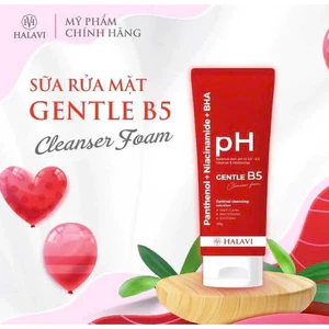Sữa Rửa Mặt HALAVI Gentle B5 Cleanser Foam pH Cân Bằng, Làm Sạch Sâu, Không Khô Da, Niacinamide + BHA