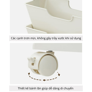 Kệ Sách Di Động Có Bánh Xe LoviOffice 9168 - 9180 - Giá Sách Đứng Nhiều Tầng Tích Hợp Khay Đựng Bút Cạnh Bàn Học