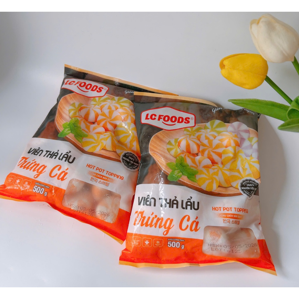 500g Bánh Bao thả lẩu Lacusina _màu cam