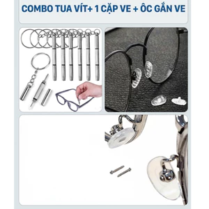 Ve kính đệm mũi mắt kính silicone siêu mềm, kèm ốc và tua vít - VKDNGAP