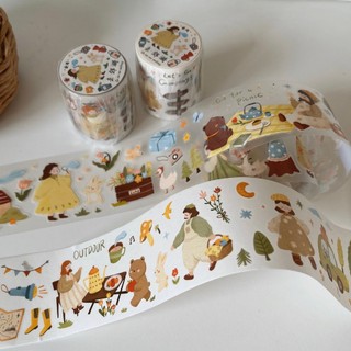 Washi tape PET tape Yier cô gái nhỏ trong rừng Go on an outing