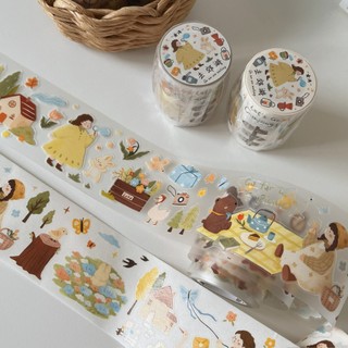 Washi tape PET tape Yier cô gái nhỏ trong rừng Go on an outing