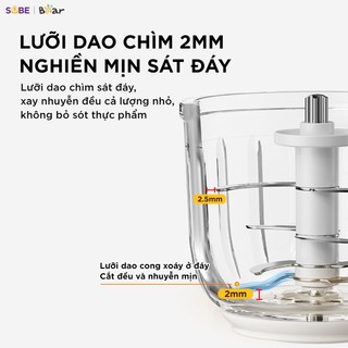 Máy Xay Ăn Dặm Bear 0.3L Máy Xay Đa Năng 8 Lưỡi Cho Bé Ăn Dặm Tự Động Ngắt CH-5H02D24