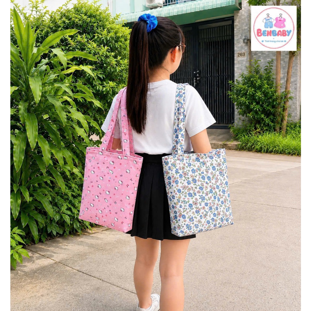 Túi Tote Vải Canvas 2 Lớp Handmade siêu to rộng lớn chứa nhiều đồ Đeo Vai Hàng Ngày Đi Học Đi Chơi