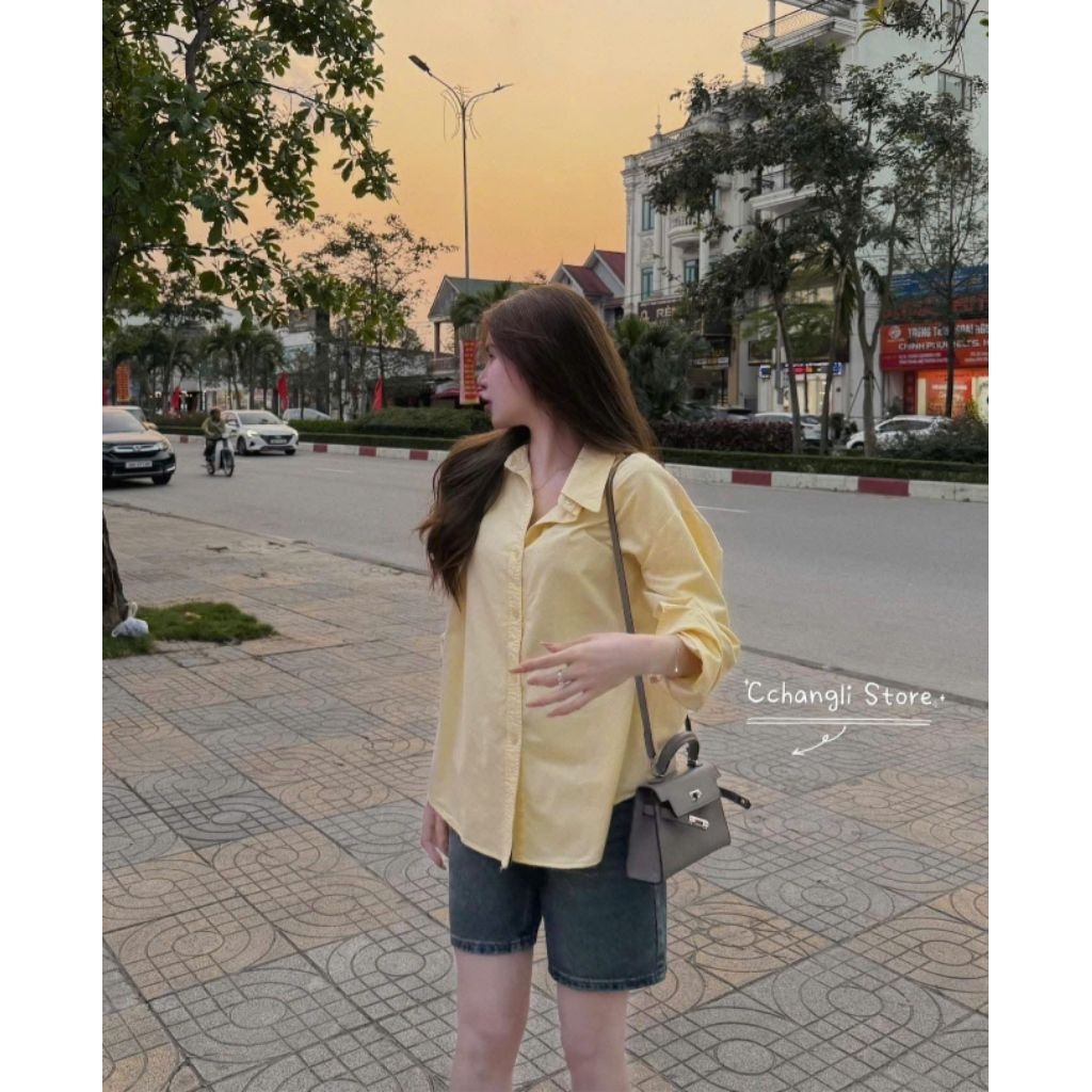 [𝑯𝒂 𝑨𝒏𝒉] Áo Sơ Mi Dài Thô Tăm Trơn QCL1: #961