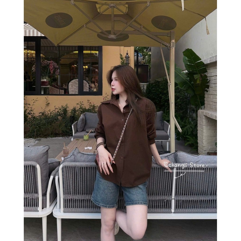 [𝑯𝒂 𝑨𝒏𝒉] Áo Sơ Mi Dài Thô Tăm Trơn QCL1: #961