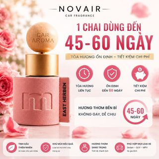 Nước hoa ô tô cao cấp NOVAIR hương Hoa Hồng Tuyết tùng, tinh dầu thơm xe khử mùi hôi dung tích 50ml