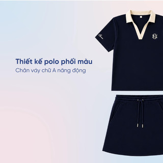 Set Váy Nữ GUNO Áo Polo Phối Màu Form Basic Đẹp Cotton Interlock Mềm Thoáng Mát 26VG54