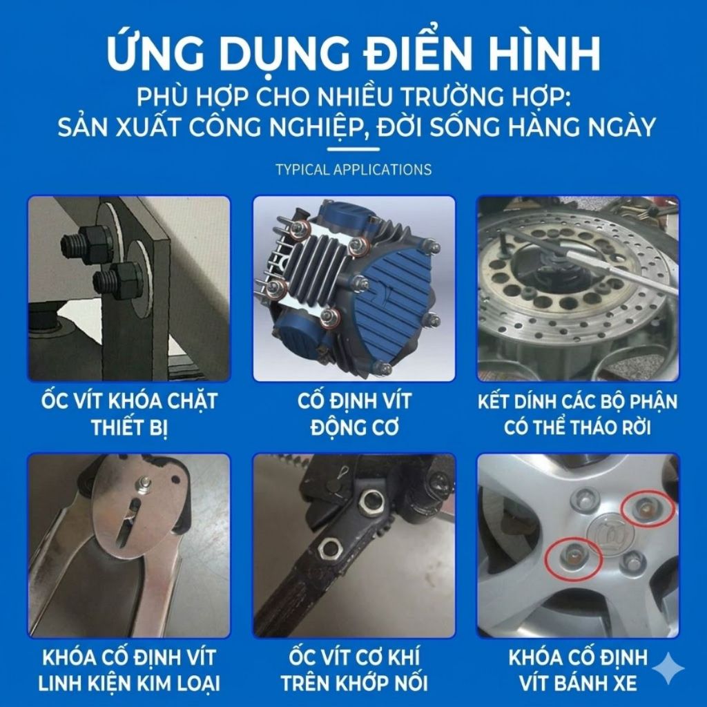 Keo Khóa Ren Gunasen 243 263 277 638 680 50ml Chống Rung Chống Tuột Ren Cố Định Bu Lông Ốc Vít