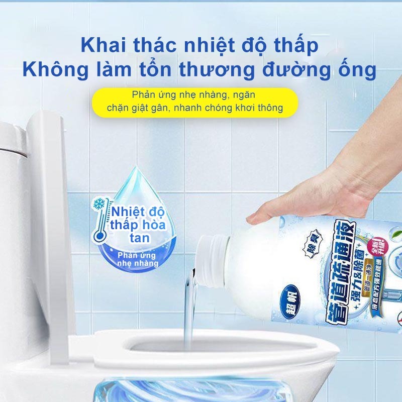 Chất Thông Cống Thông Tắc Bồn Cầu Chai 500ML Thông Tắc bồn rửa bát, lavabo, cực mạnh.