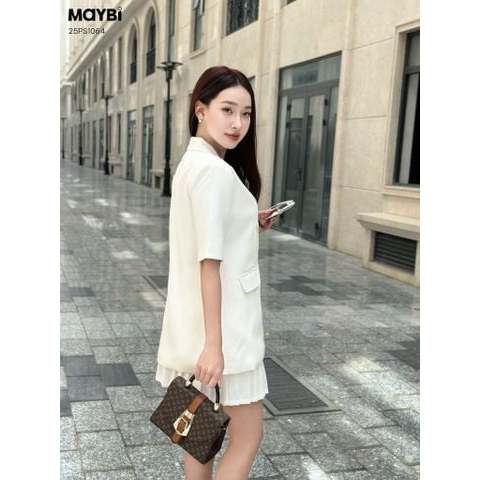 MAYBI Set áo balzer chân váy xếp ly dáng mini