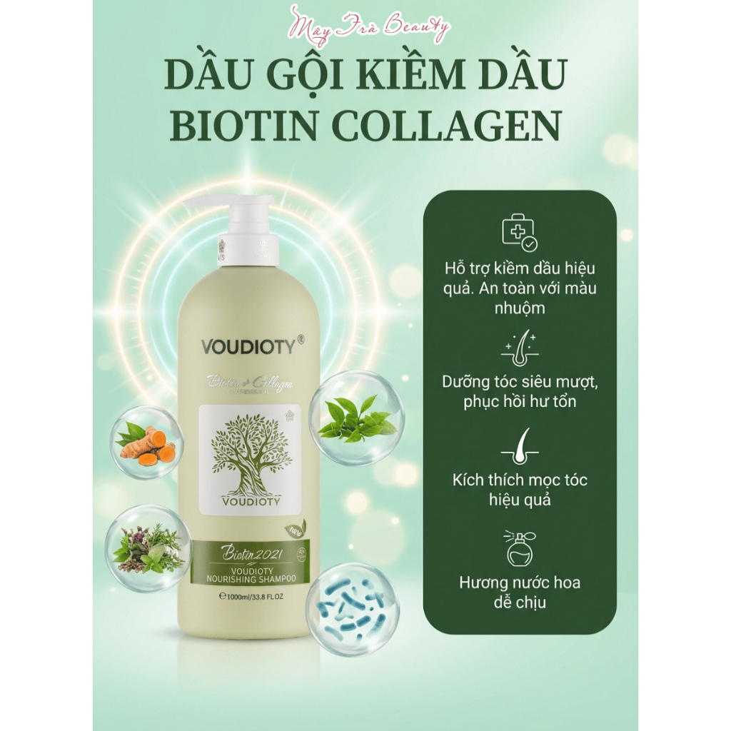 Cặp Dầu Gội Xả Biotin Collagen Giúp giảm rụng tóc, ngăn gàu, kiềm dầu, phục hồi hư tổn 500ml/1000ml