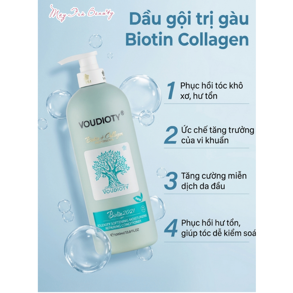 Cặp Dầu Gội Xả Biotin Collagen Giúp giảm rụng tóc, ngăn gàu, kiềm dầu, phục hồi hư tổn 500ml/1000ml
