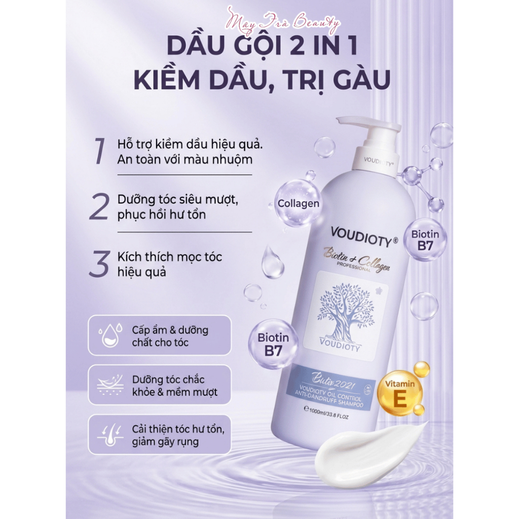 Cặp Dầu Gội Xả Biotin Collagen Giúp giảm rụng tóc, ngăn gàu, kiềm dầu, phục hồi hư tổn 500ml/1000ml