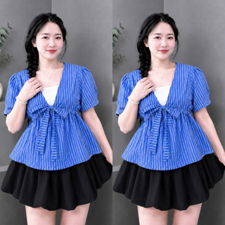 Set Áo Váy Bigsize Nữ Áo Babydoll Dang Peplum Xòe Phối Chân Váy Bí Dễ Thương A360+CV413