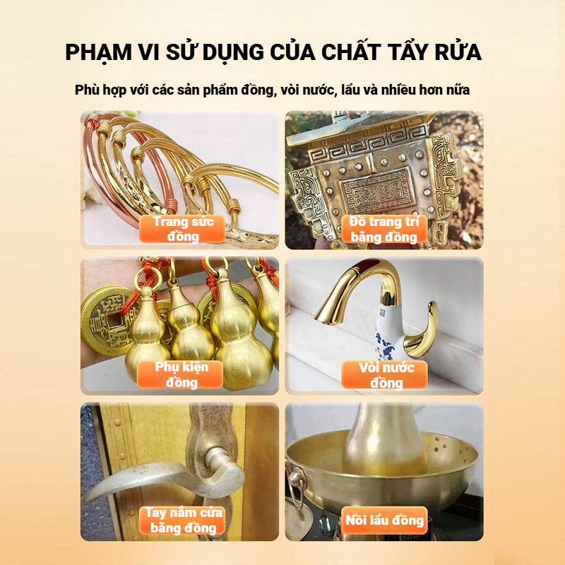 Tẩy rỉ sét đánh bóng kim loại - Làm sạch đồng, inox - Chống oxy hóa, phục hồi độ sáng - Hiệu quả nhanh - Cubi