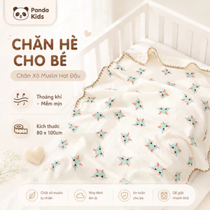 Chăn Hè Cho Bé, Chăn Xô Muslin Hạt Đậu Thoáng Khí Kích Thước 80*100cm Mềm Mịn Panda Kids - HT626