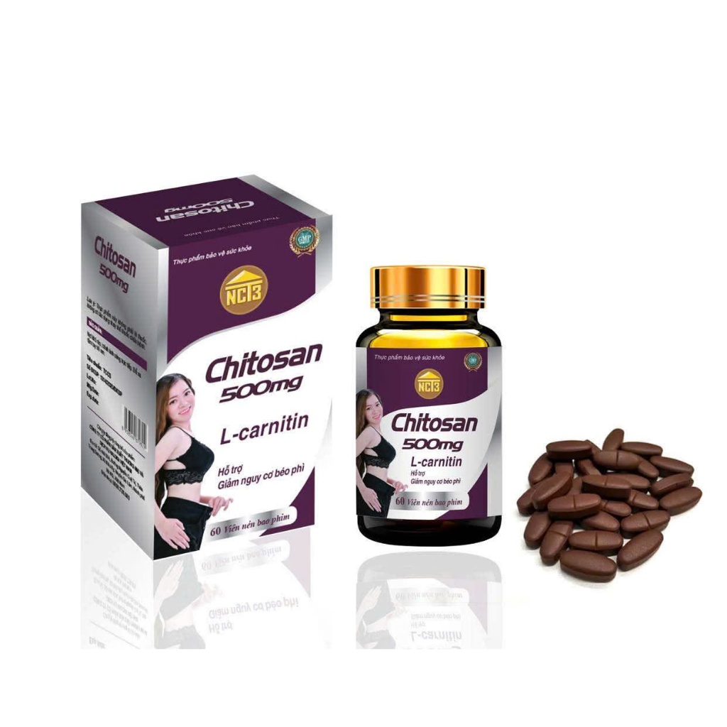 TPBVSK Chitosan 500mg L-Carnitin NCT3 Hộp 60 Viên Hỗ Trợ Kiểm Soát Cân Nặng Chính Hãng