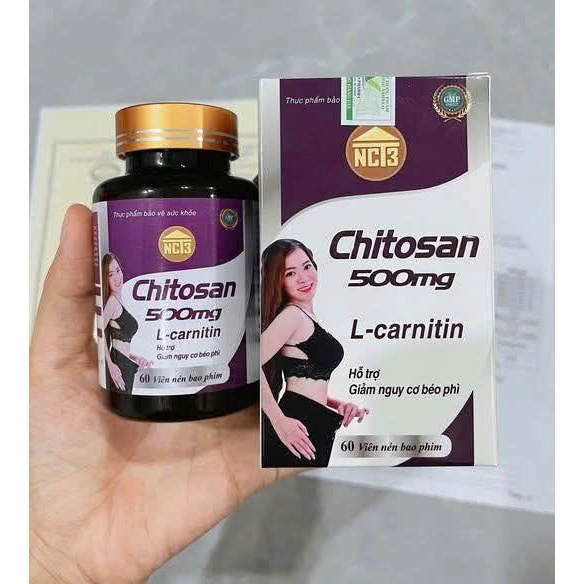 TPBVSK Chitosan 500mg L-Carnitin NCT3 Hộp 60 Viên Hỗ Trợ Kiểm Soát Cân Nặng Chính Hãng