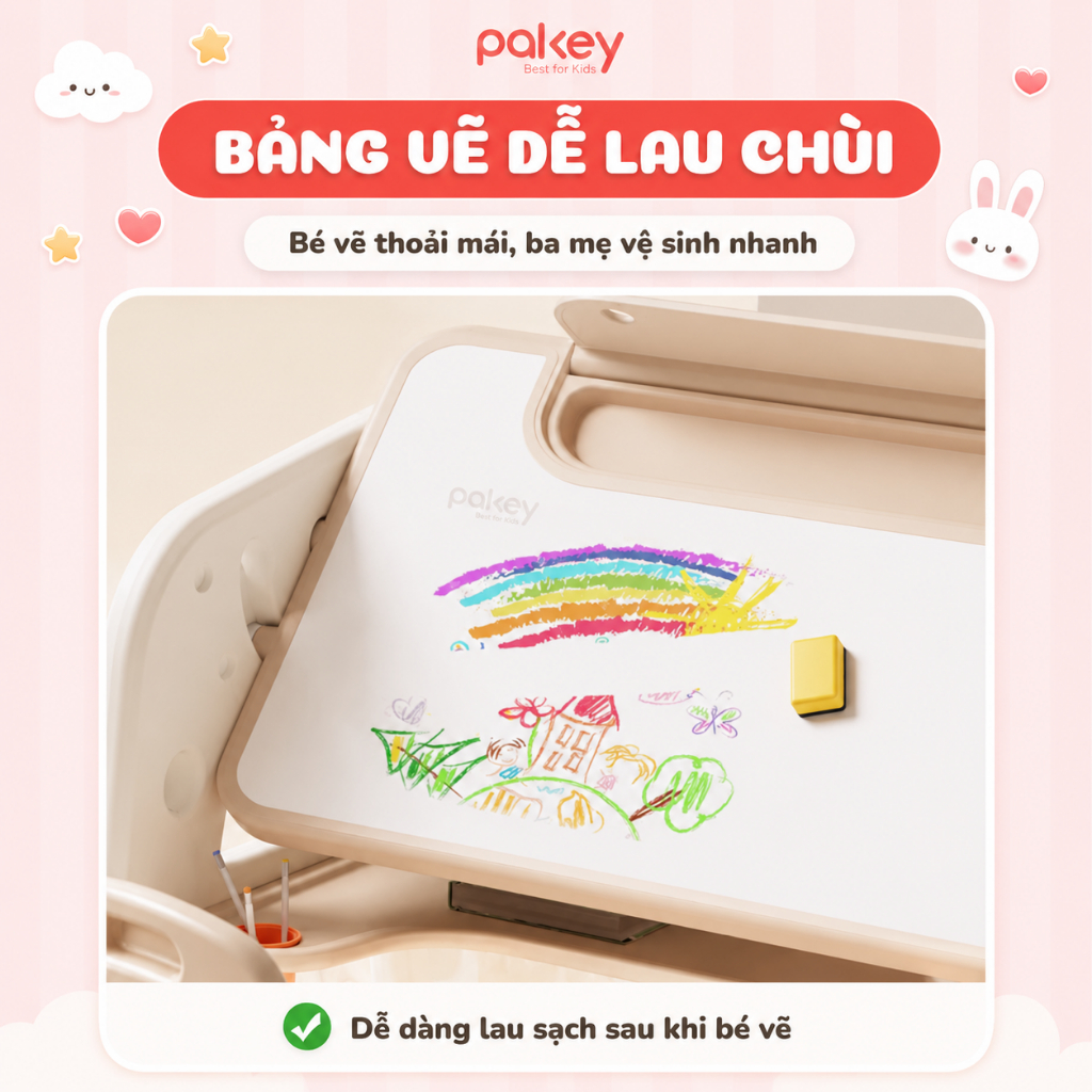 [HỎA TỐC] Set Bàn Ghế Thông Minh 2IN1 Cho Bé Có Bảng Vẽ, Bàn Ghế Học Tập Tiện Lợi Chống Gù Lưng Cho Bé