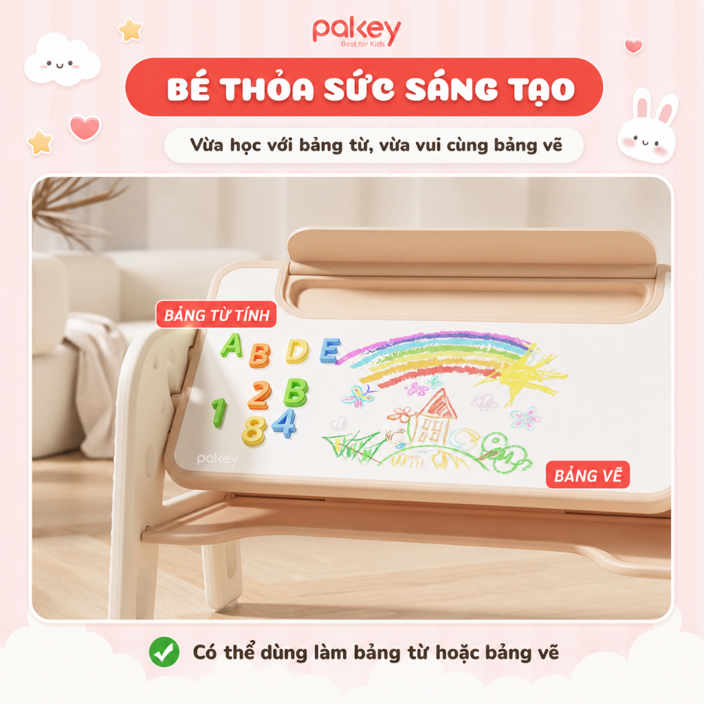 [HỎA TỐC] Set Bàn Ghế Thông Minh 2IN1 Cho Bé Có Bảng Vẽ, Bàn Ghế Học Tập Tiện Lợi Chống Gù Lưng Cho Bé