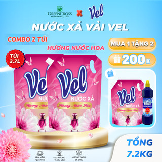 Combo 2 Nước Xả Vải Vel 3.6kg Thơm Lâu Dịu Nhẹ Giữ Hương Bền Quần Áo Mềm Mịn