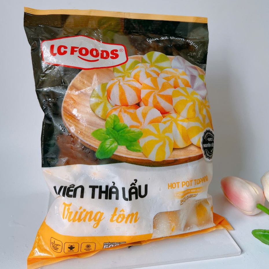 500g viên bánh bao thả lẩu nhân trứng tôm_màu vàng