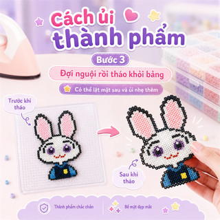 Combo Hạt Xếp 2.6mm Cho Bé, Bộ DIY Nhiều Màu Kèm Khay Và Bàn Ủi Chuyên Dụng