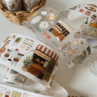 Washi tape PET tape Yier Bakery daily life màu caramel