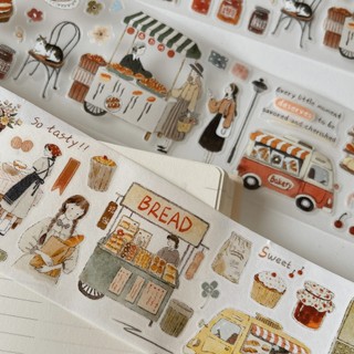 Washi tape PET tape Yier Bakery daily life màu caramel