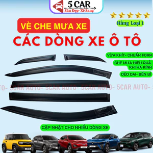 Vè che mưa xe Nhựa Đen Các Dòng Xe trên thị trường Hàng cao cấp, sáng bóng, mua về dự dán tại nhà - Giá 1 bộ