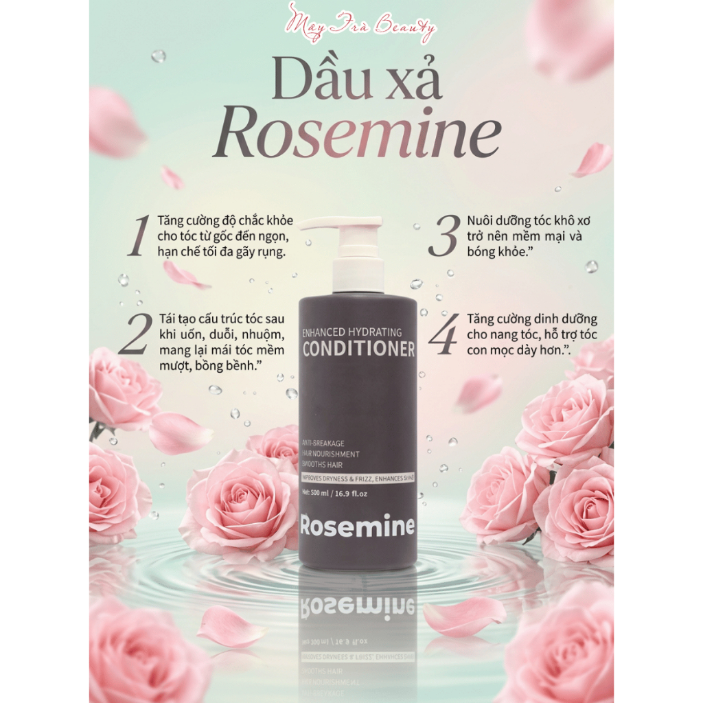 Cặp Dầu Gội Xả Rosemine Giảm rụng tóc, Ngăn gàu, Kiềm dầu, Phục hồi hư tổn 500ml/1000ml