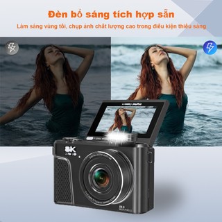 【Độ phân giải 8K】Máy ảnh kỹ thuật số 8K 88MP Zoom 18X Máy ảnh nhỏ gọn di động Màn hình lật 180° Chụp selfie/Du lịch