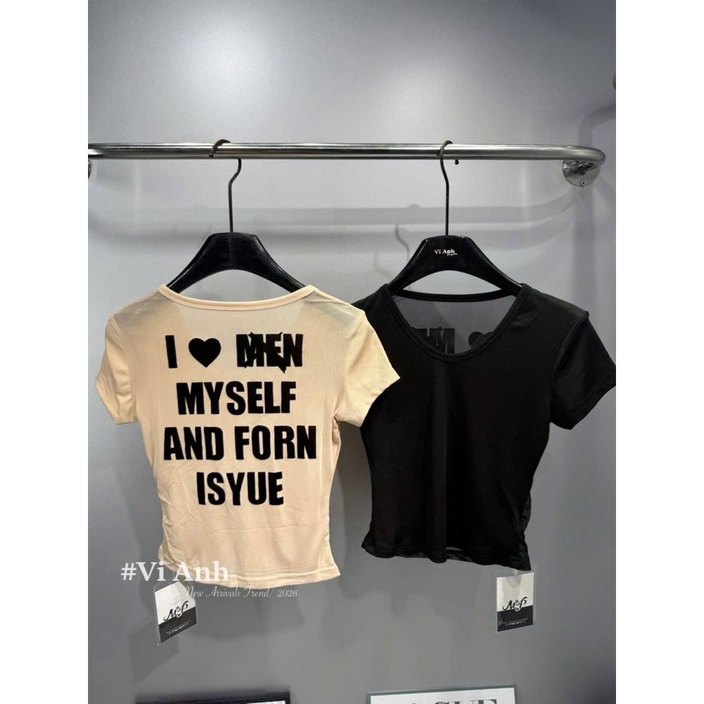 Áo cộc tay lưới chữ lưới lưng về sẵn hàng 2 màu  Free size m