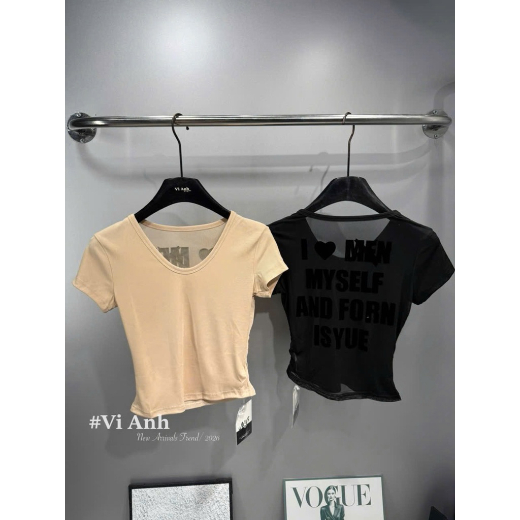 Áo cộc tay lưới chữ lưới lưng về sẵn hàng 2 màu  Free size m
